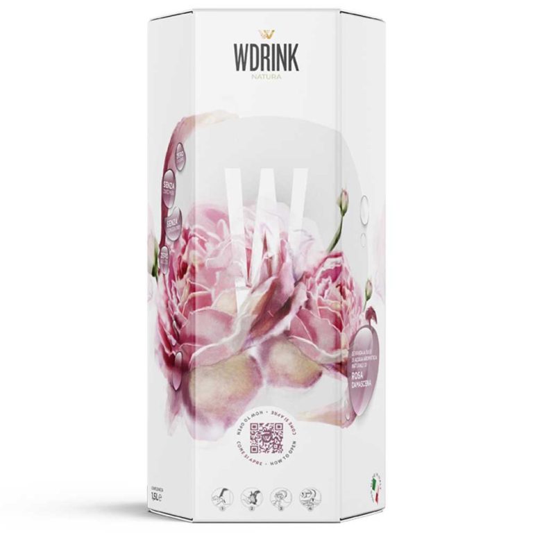 WDRINK NATURA alla rosa damascena. Il wellness drink 100% made in italy. Distillato analcolico, naturale, senza conservanti con zero zuccheri e zero calorie.