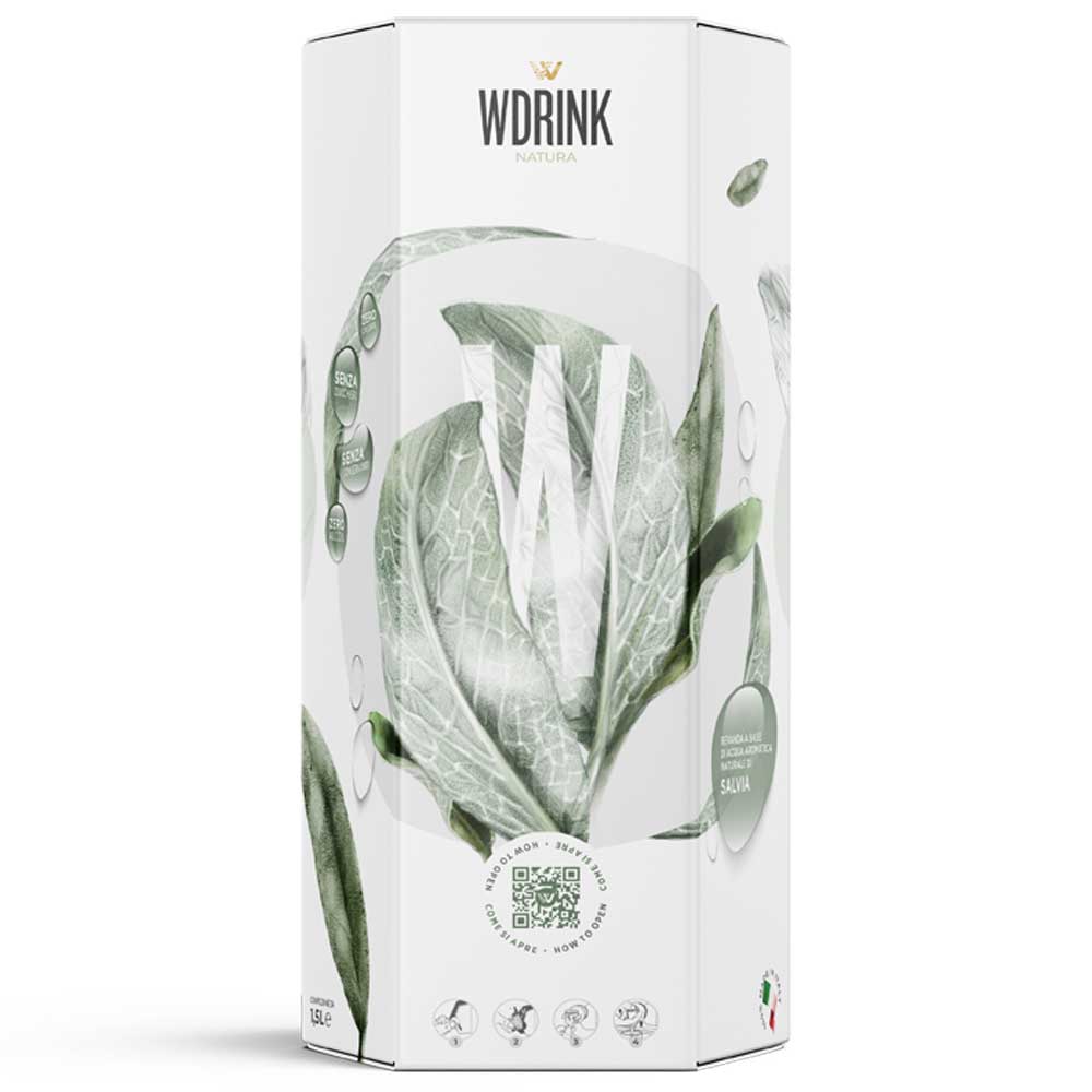 WDRINK NATURA alla salvia. Il wellness drink 100% made in italy. Distillato analcolico, naturale, senza conservanti con zero zuccheri e zero calorie.